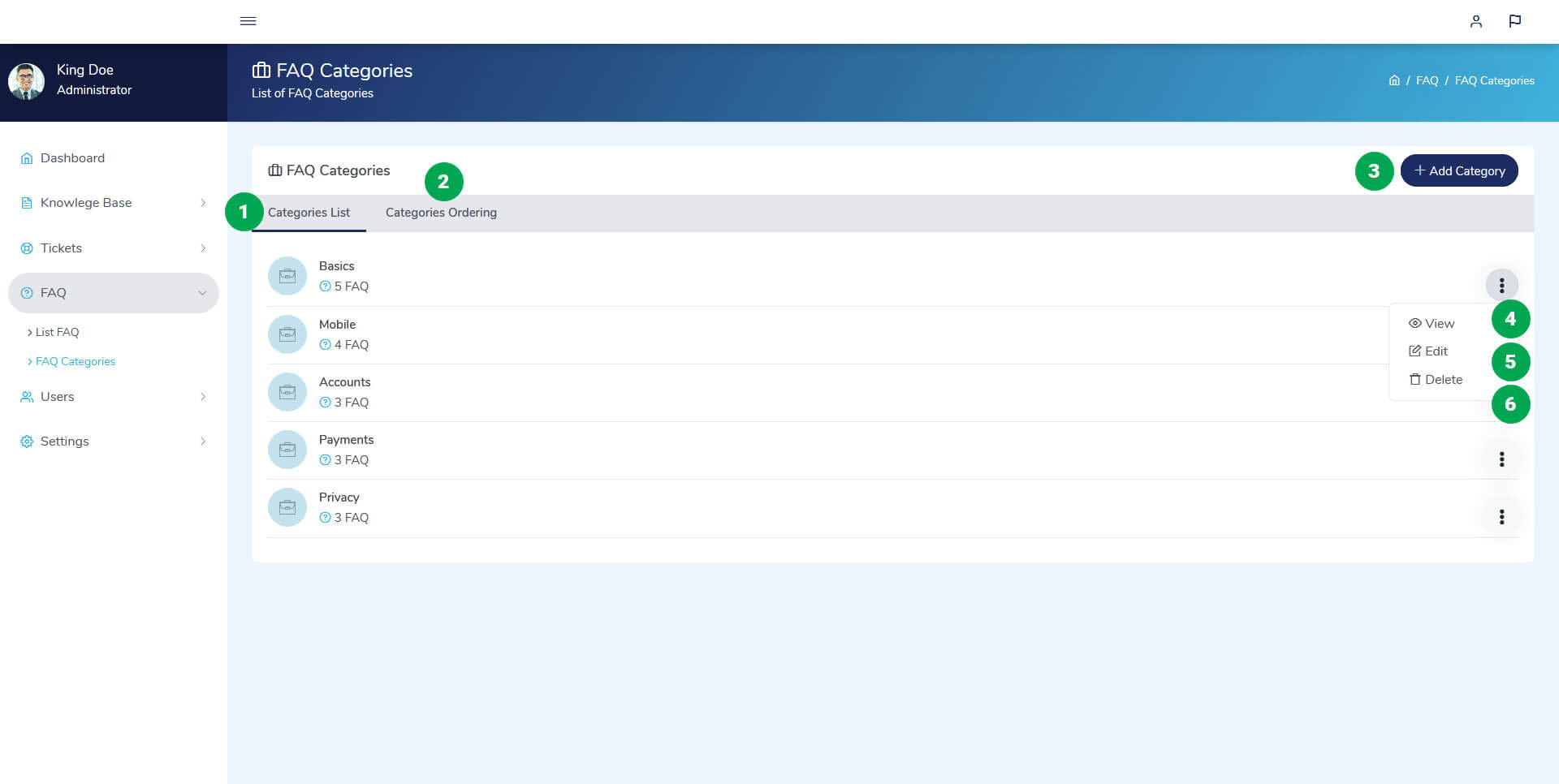 FAQ Categories