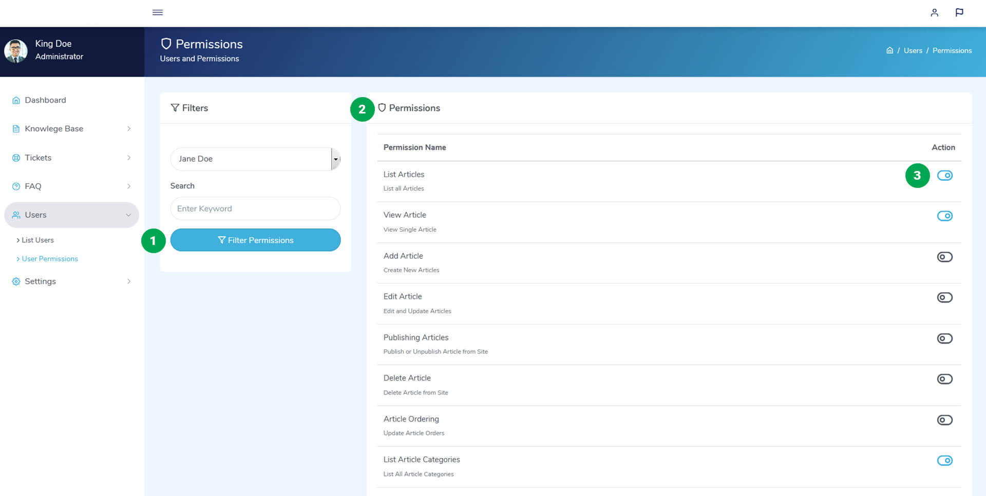 User Permissions